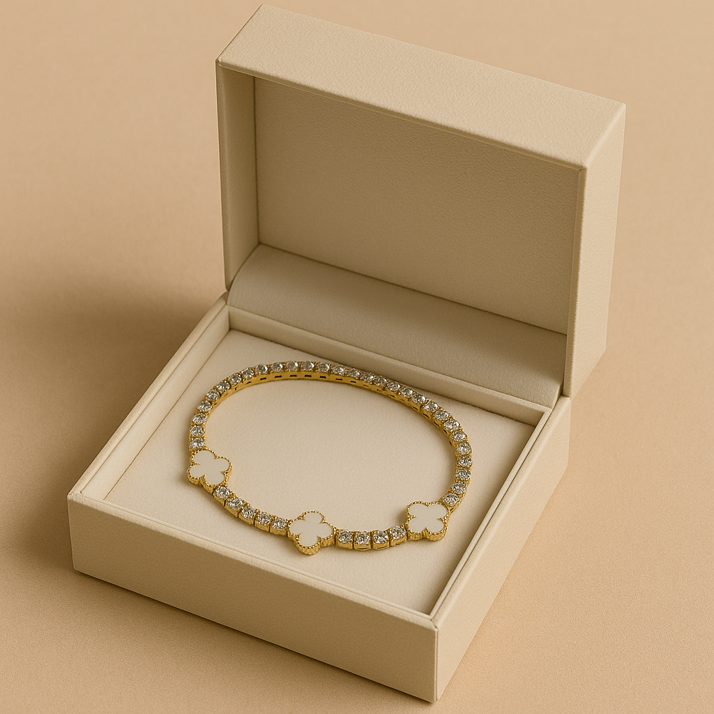 3 white Stone Bracelet