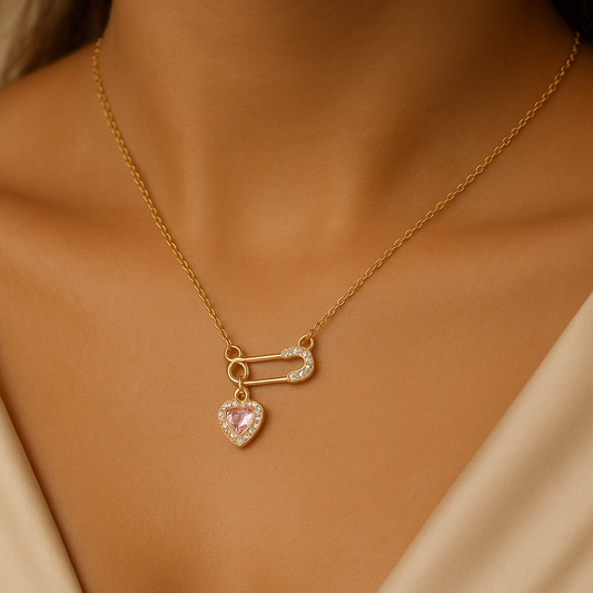 Pink heart Necklace