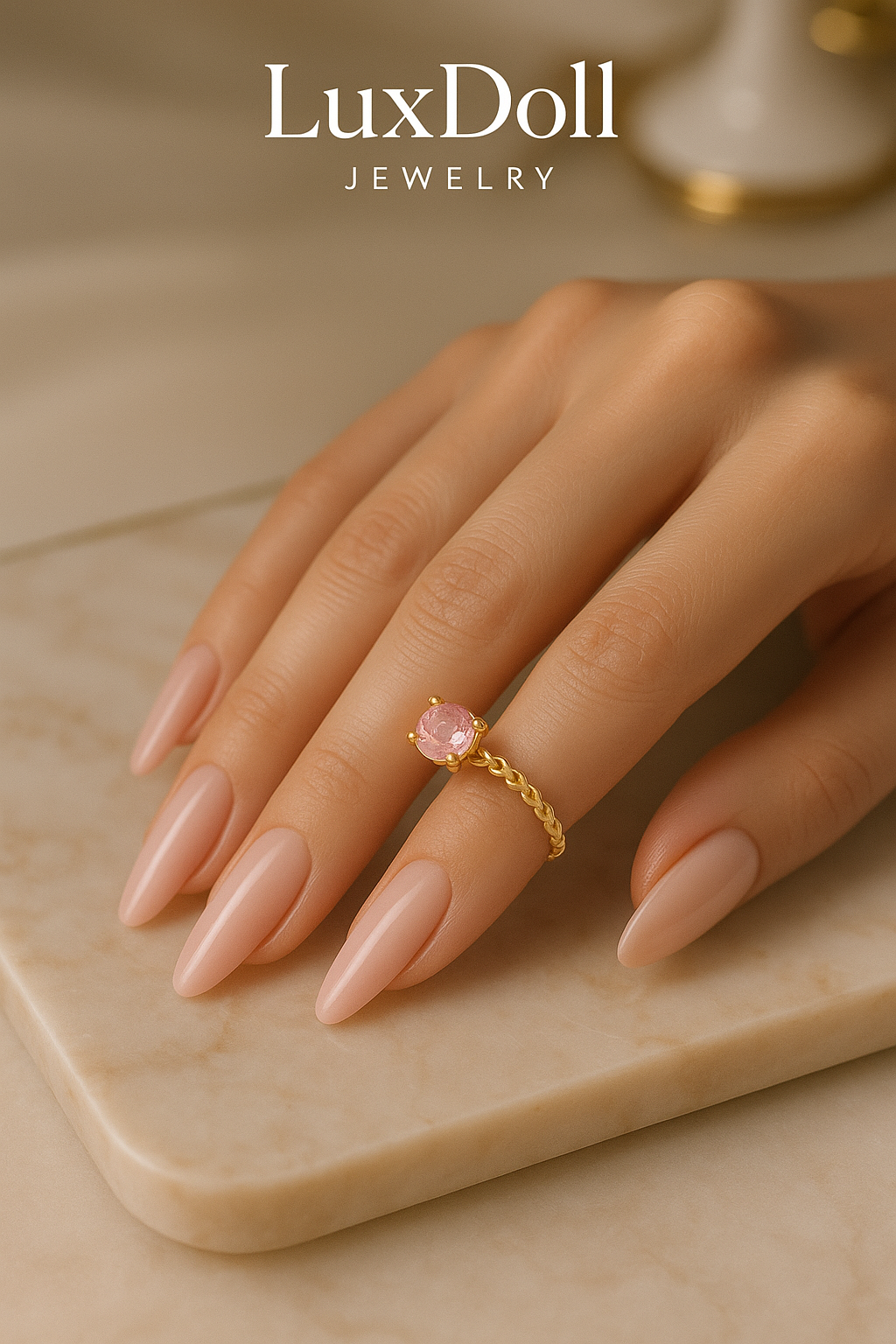 Pink Adjustable Ring